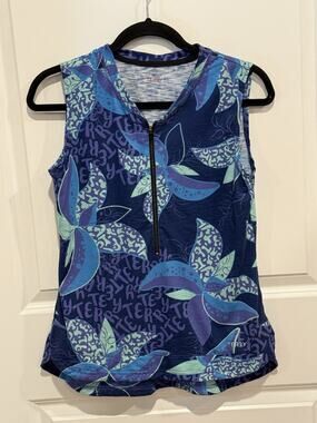 Terry Womens Bike Tank Cycling Athletic Top Sz S Zip Back Pocket Jersey USA